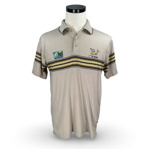 Vintage SA Rugby South Africa 2003 World Cup Polo Shirt Tan Mens Medium